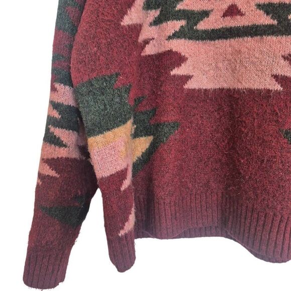 Modlusive Women's Cranberry Poly/Acrylic Axtex Knit Crewneck Long Sleeve Sweater - Picture 3 of 9